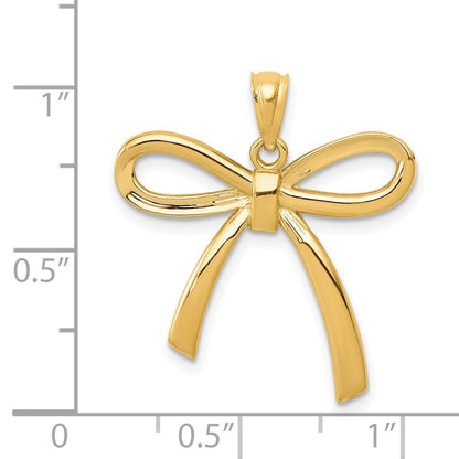 14K Gelbgold Poliert Schleife Anhänger