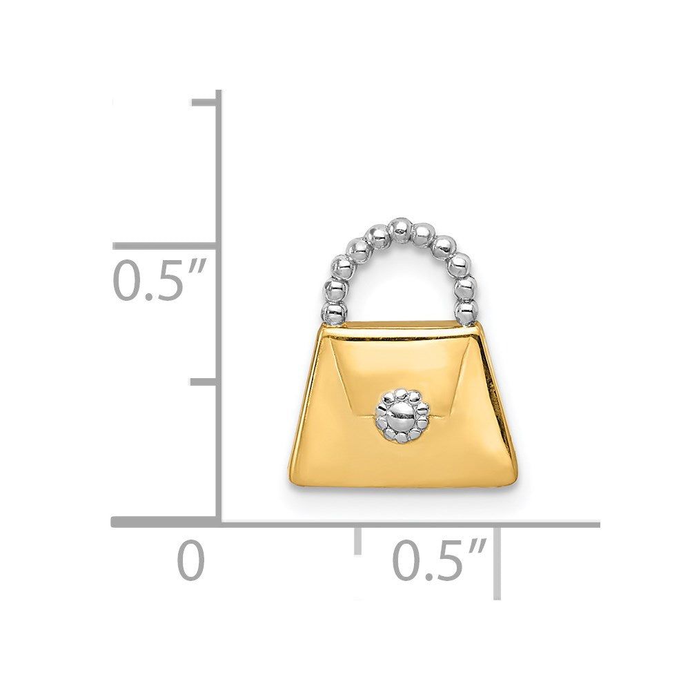 14K Gelb & Rhodium und Purse Anhänger