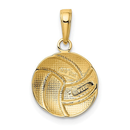 14K Gelbgold Poliert Volleyball Anhänger