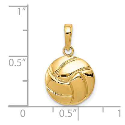 14K Gelbgold Poliert Volleyball Anhänger