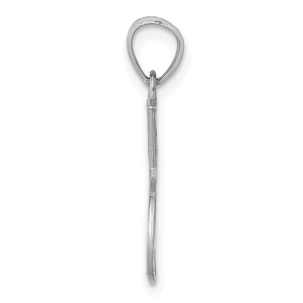 14K Weißgold Doppelt Tennis Schläger Charm