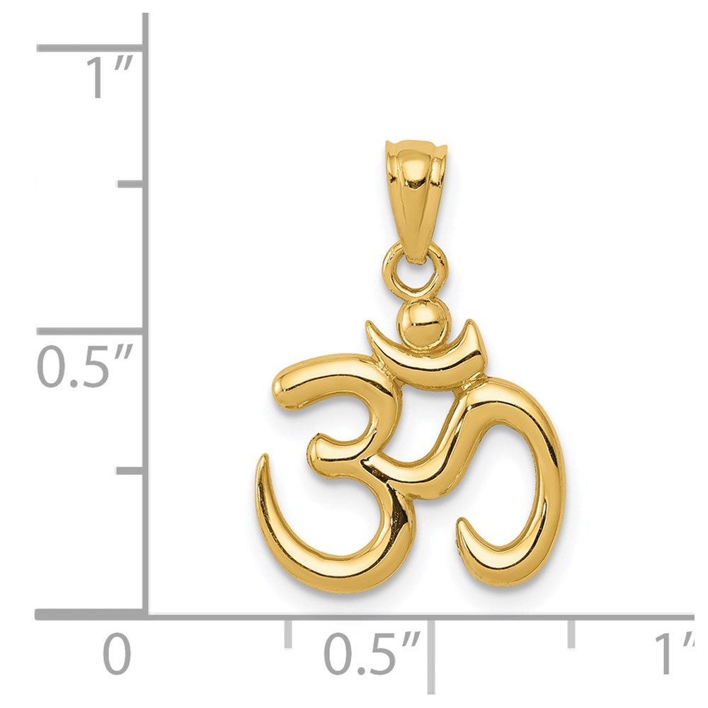14K Gelbgold Poliert Om Symbol Anhänger
