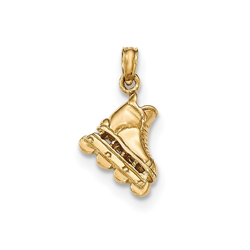 14K Gelbgold 3-D Rollschuh-Anhänger