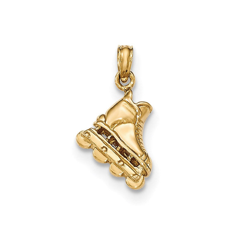 14K Gelbgold 3-D Rollschuh-Anhänger