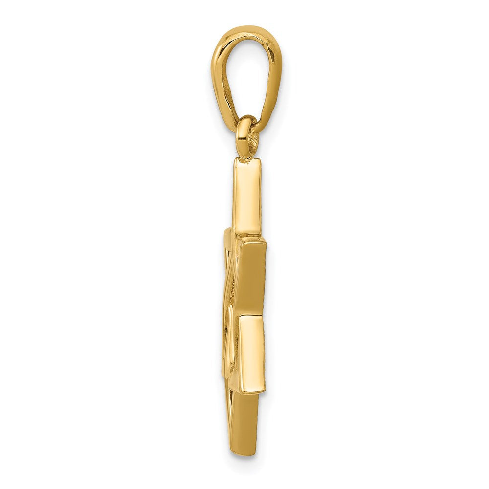 14 Karat Gelbgold Davidstern-Anhänger
