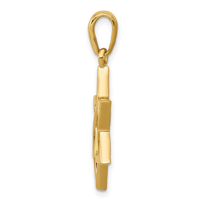 14 Karat Gelbgold Davidstern-Anhänger
