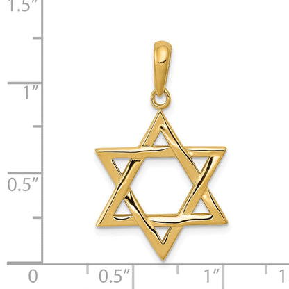 14 Karat Gelbgold Davidstern-Anhänger