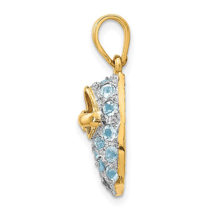 14K Gelbgold Oval Ost-west Saphir und Diamant Ring