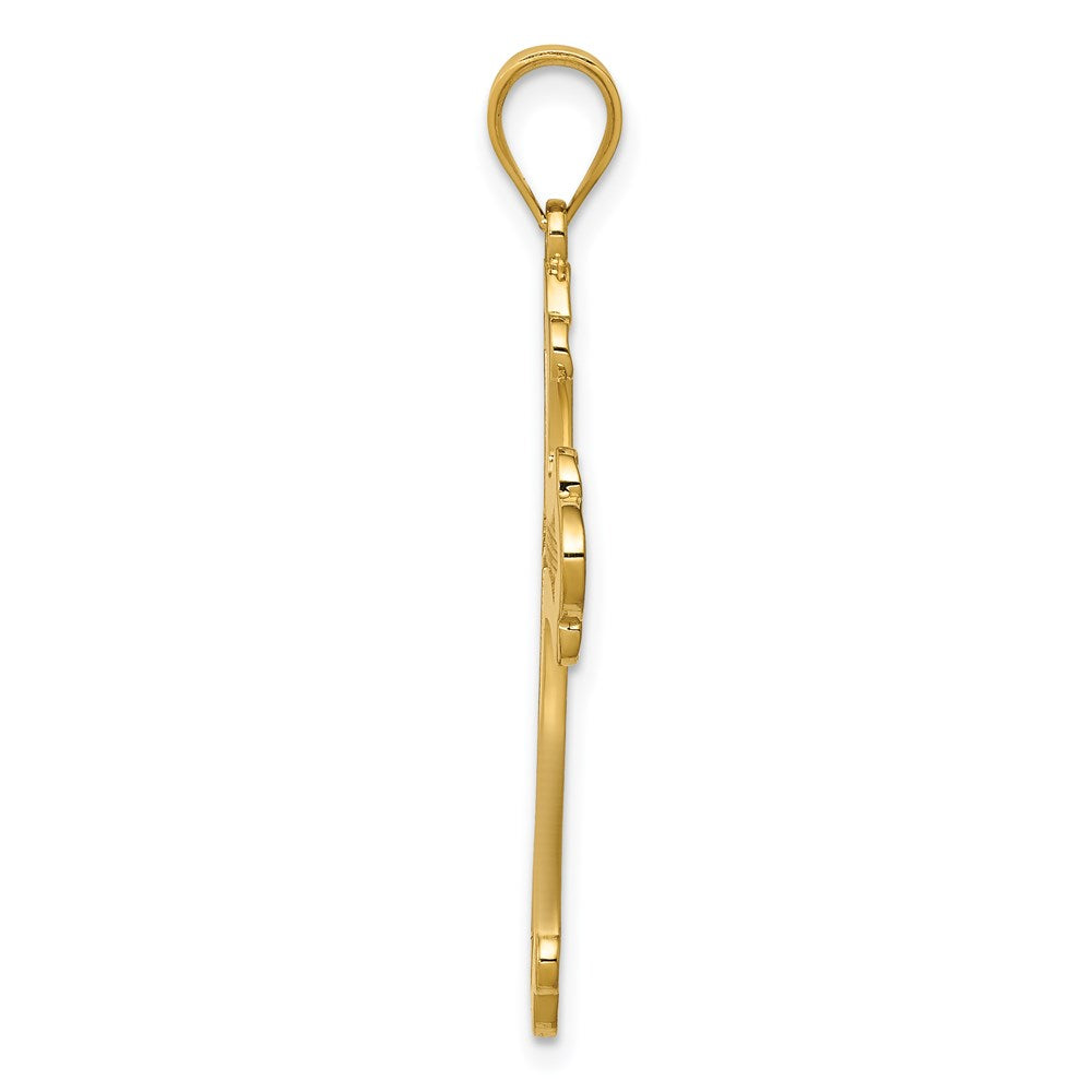 14K Gelbgold Polierter Kreuz-Anhänger