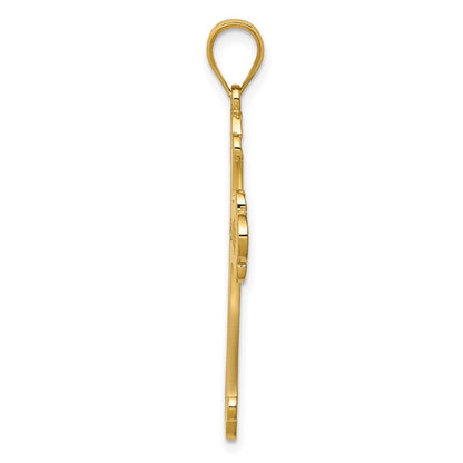 14K Gelbgold Polierter Kreuz-Anhänger