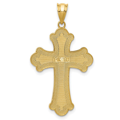 14K Gelbgold Polierter Kreuz-Anhänger