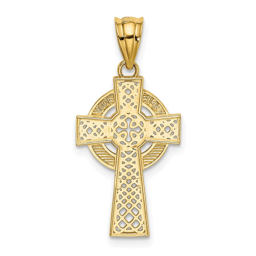 14K Gelbgold Keltisch Kreuz Anhänger