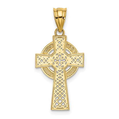 14K Gelbgold Keltisch Kreuz Anhänger