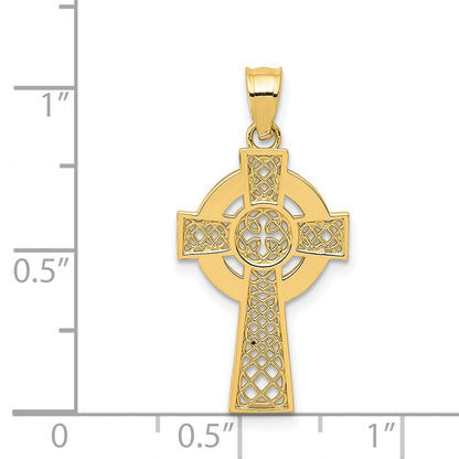 14K Gelbgold Keltisch Kreuz Anhänger
