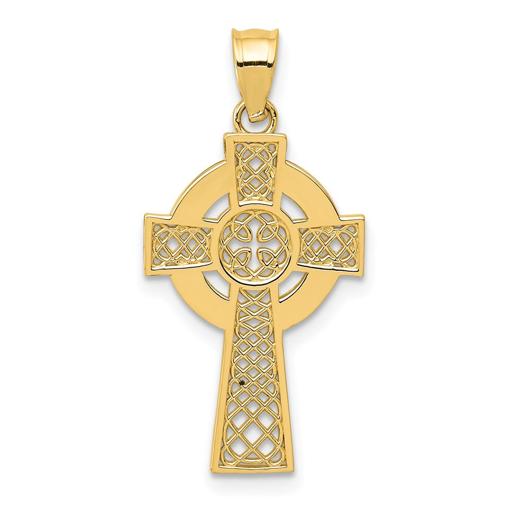 14K Gelbgold Keltisch Kreuz Anhänger