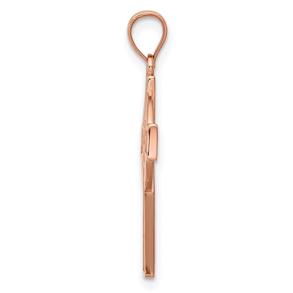 14K Roségold Keltisch Kreuz Anhänger