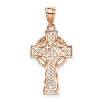 14K Roségold Keltisch Kreuz Anhänger