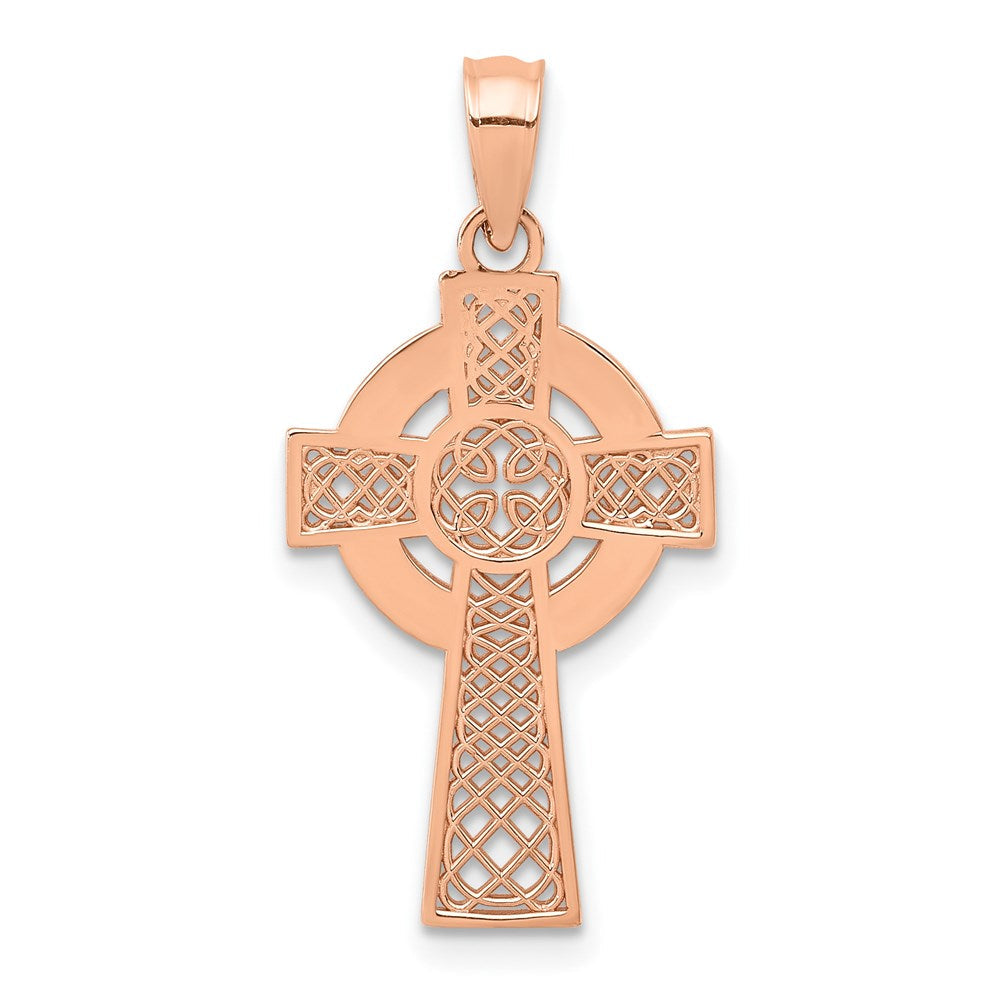 14K Roségold Keltisch Kreuz Anhänger