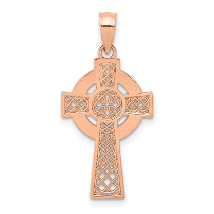 14K Roségold Keltisch Kreuz Anhänger