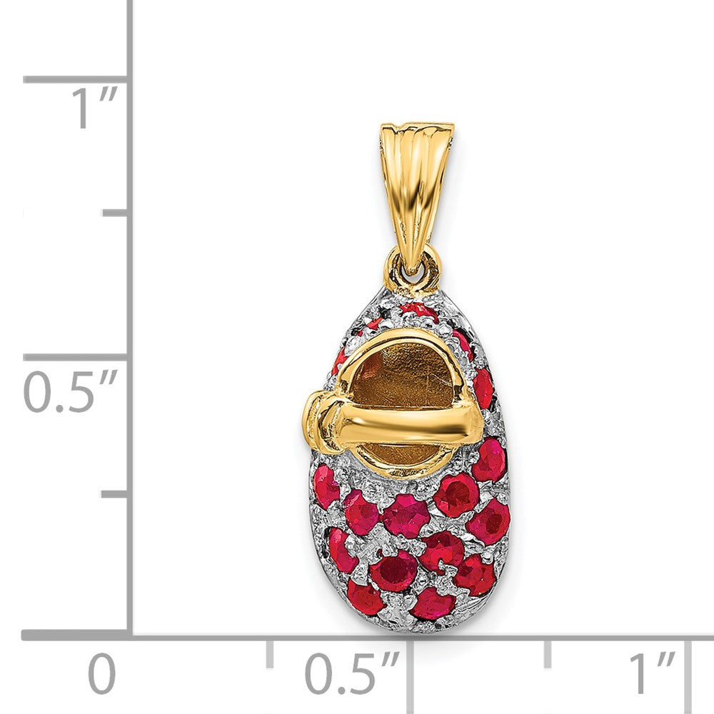 14K Gelbgold mit Rhodium Erzeugt Ceylon Sapph/created Sapph/diamond Ring