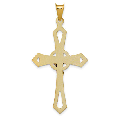 14K Gelb- und Rhodiumgold und Rhodium Kruzifix-Kreuz-Anhänger