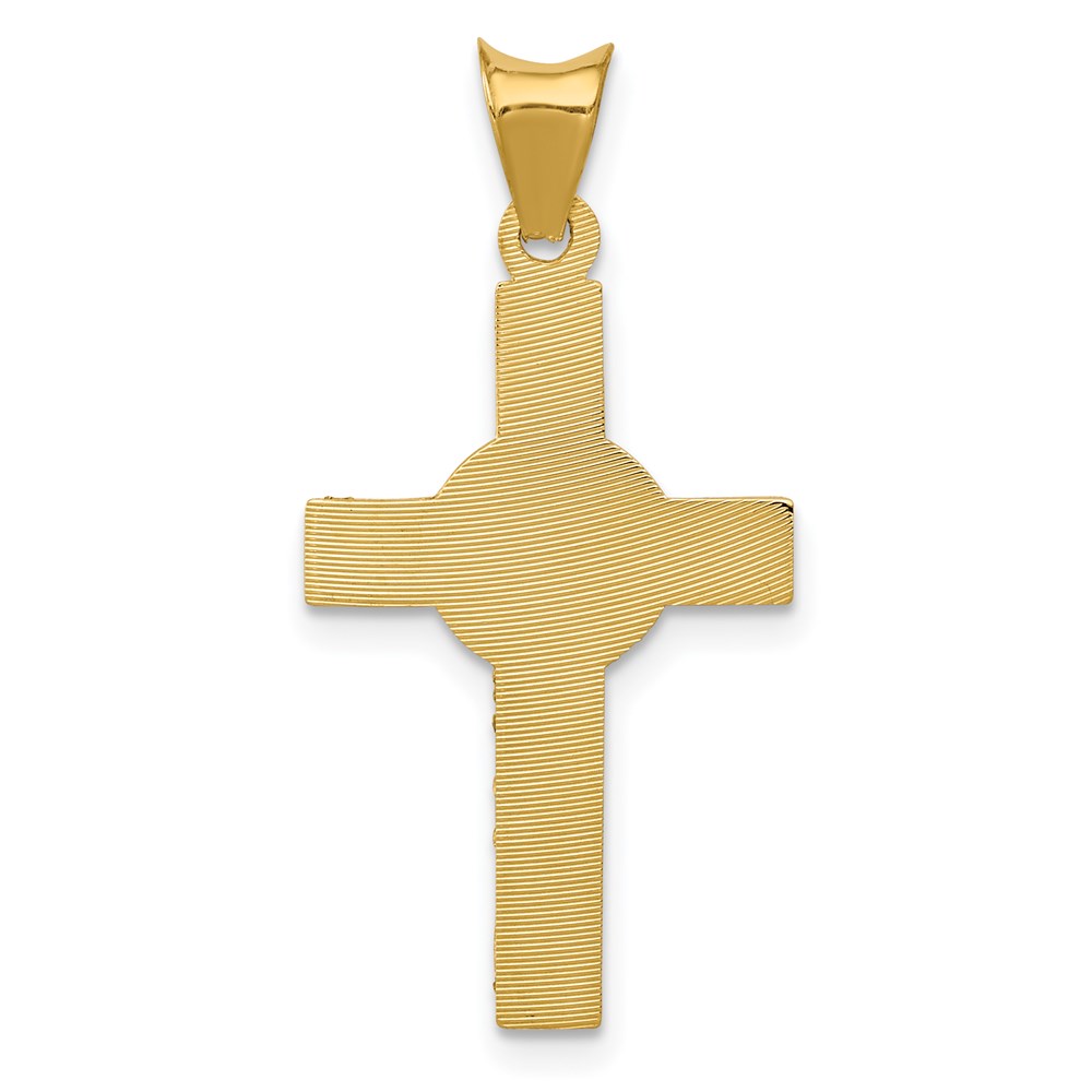 14K Gelb & Rhodium mit Rhodium Iona Kruzifix Kreuz Anhänger