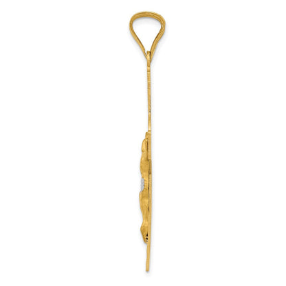 14K Gelb- & Rhodiumgold mit Rosé- und Weiß-Rhodium Iona Kruzifix-Kreuz-Anhänger