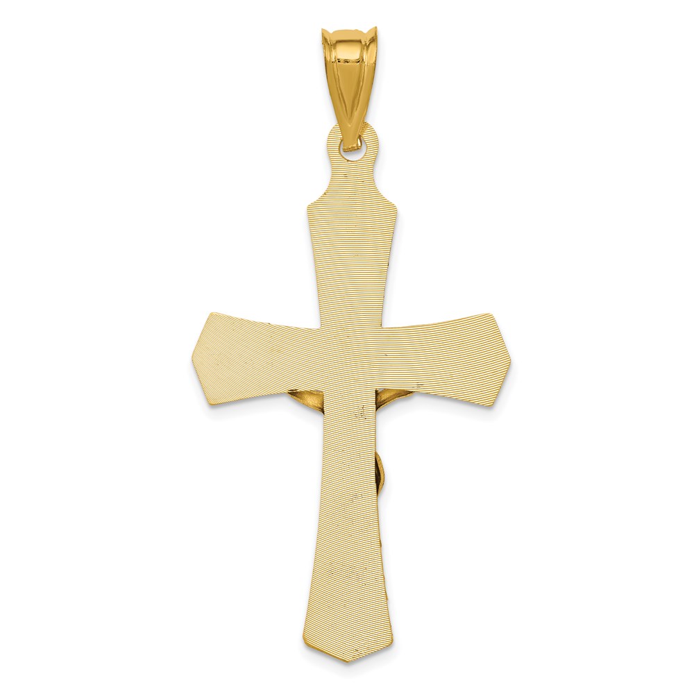 14K Gelb- und Rhodiumgold Kruzifix-Kreuzanhänger mit Rosé- und Weiß-Rhodium