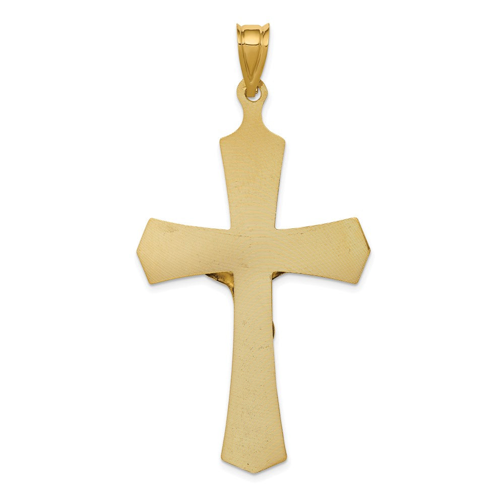 14 Karat Gelb- und Rhodiumgold mit Rosé- und Weiß-Rhodium Kruzifix-Kreuz-Anhänger