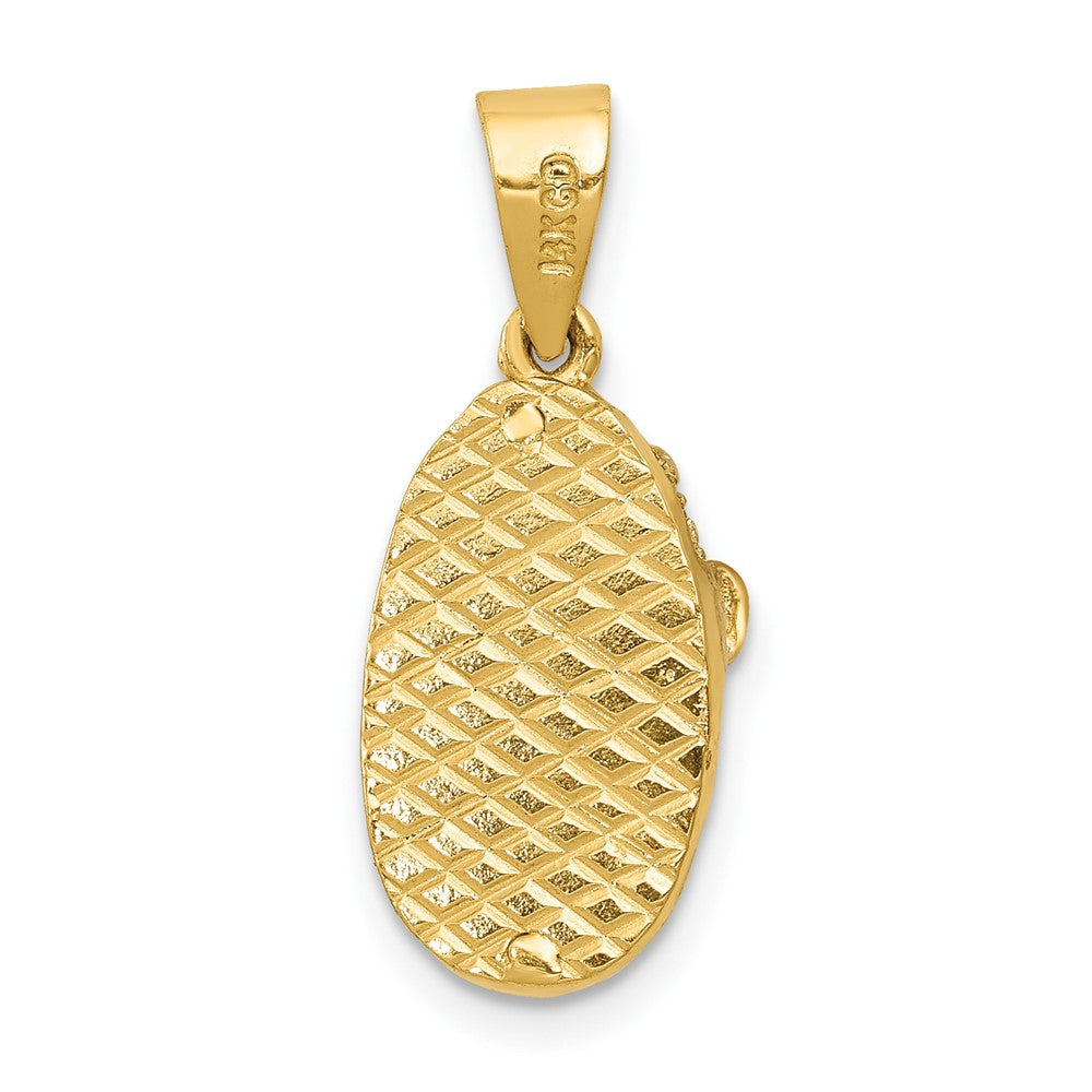 14 Karat Gelbgold und Rhodium mit Rhodium-Krappenfassung, November/Citrin, Baby-Schuh-Charm