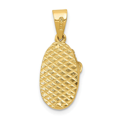 14 Karat Gelbgold und Rhodium mit Rhodium-Krappenfassung, November/Citrin, Baby-Schuh-Charm