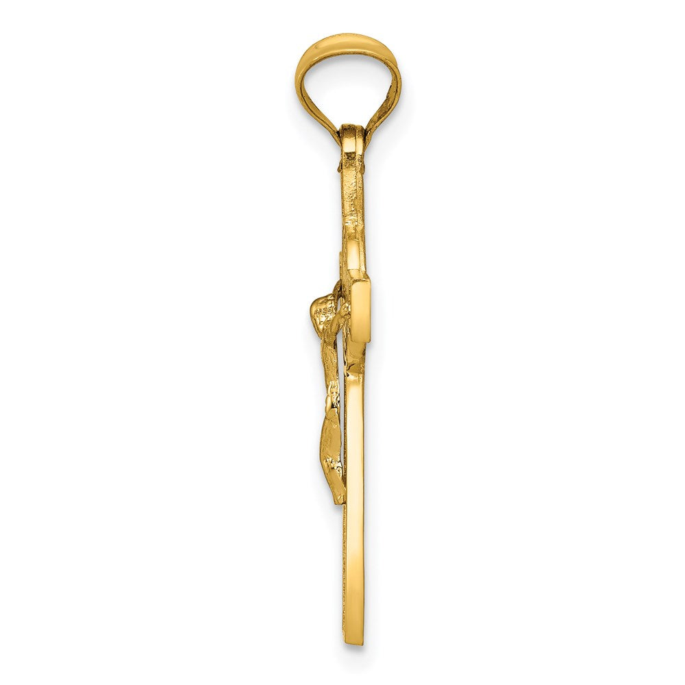 14K Bicolor St. Benedict Medaille Kruzifix Kreuz Anhänger