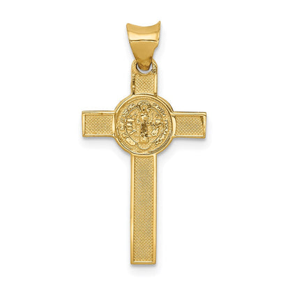 14K Bicolor St. Benedict Medaille Kruzifix Kreuz Anhänger
