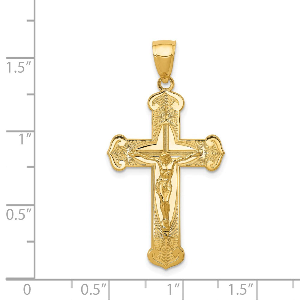 14K Gelbgold Poliert Kruzifix-Anhänger