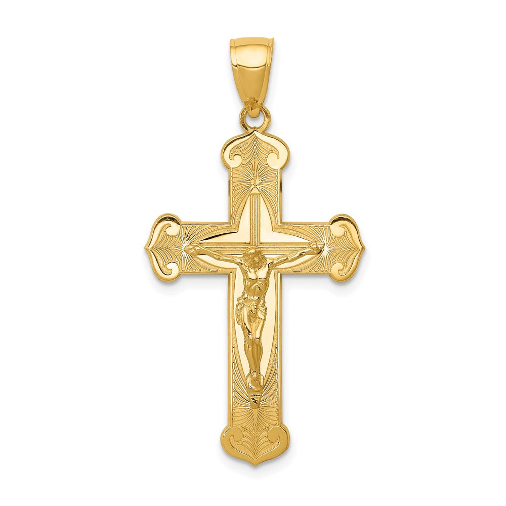 14K Gelbgold Poliert Kruzifix-Anhänger