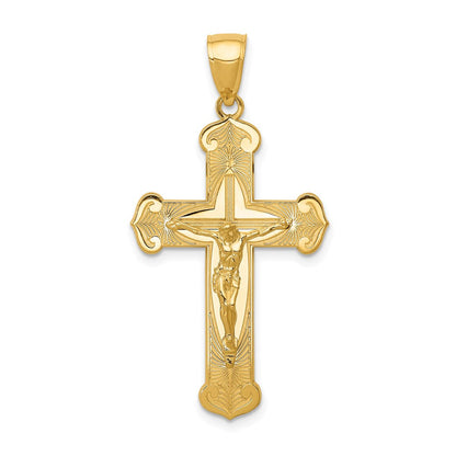 14K Gelbgold Poliert Kruzifix-Anhänger
