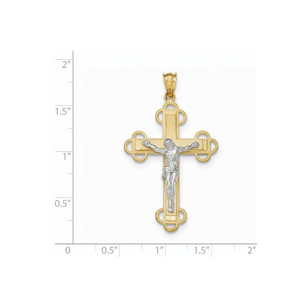 14K Bicolor-Gold Kruzifix-Anhänger