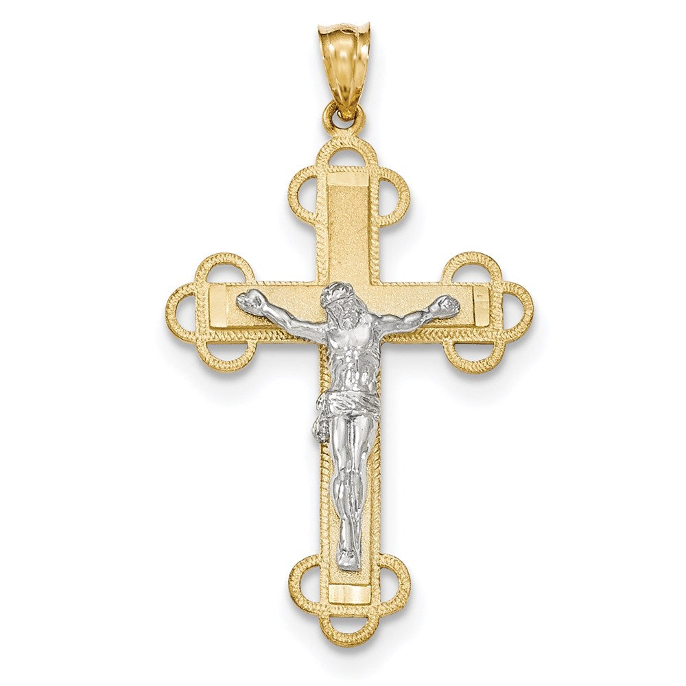 14K Bicolor-Gold Kruzifix-Anhänger