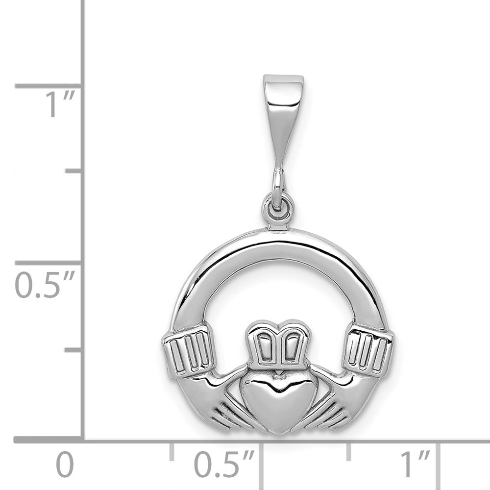 585 Weißgold Claddagh-Charm