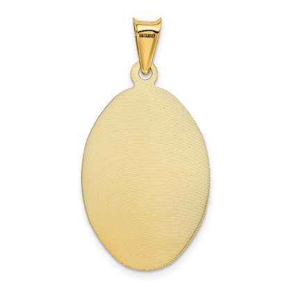 14K Gelb- und Rhodiumgold Diamantierter Sagrado Corazón Oval-Anhänger mit Rosé- und Weißrhodium