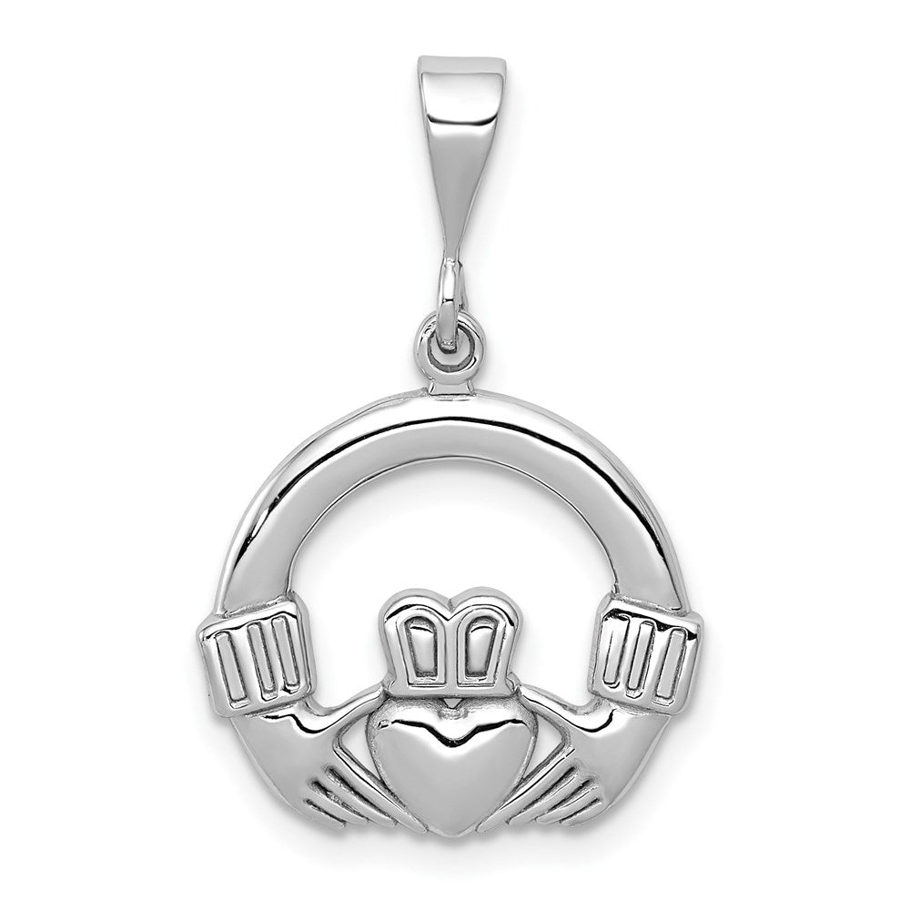 585 Weißgold Claddagh-Charm