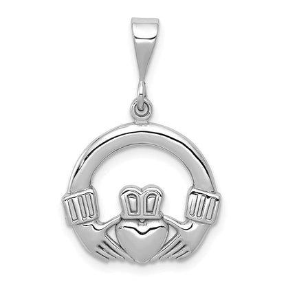 585 Weißgold Claddagh-Charm