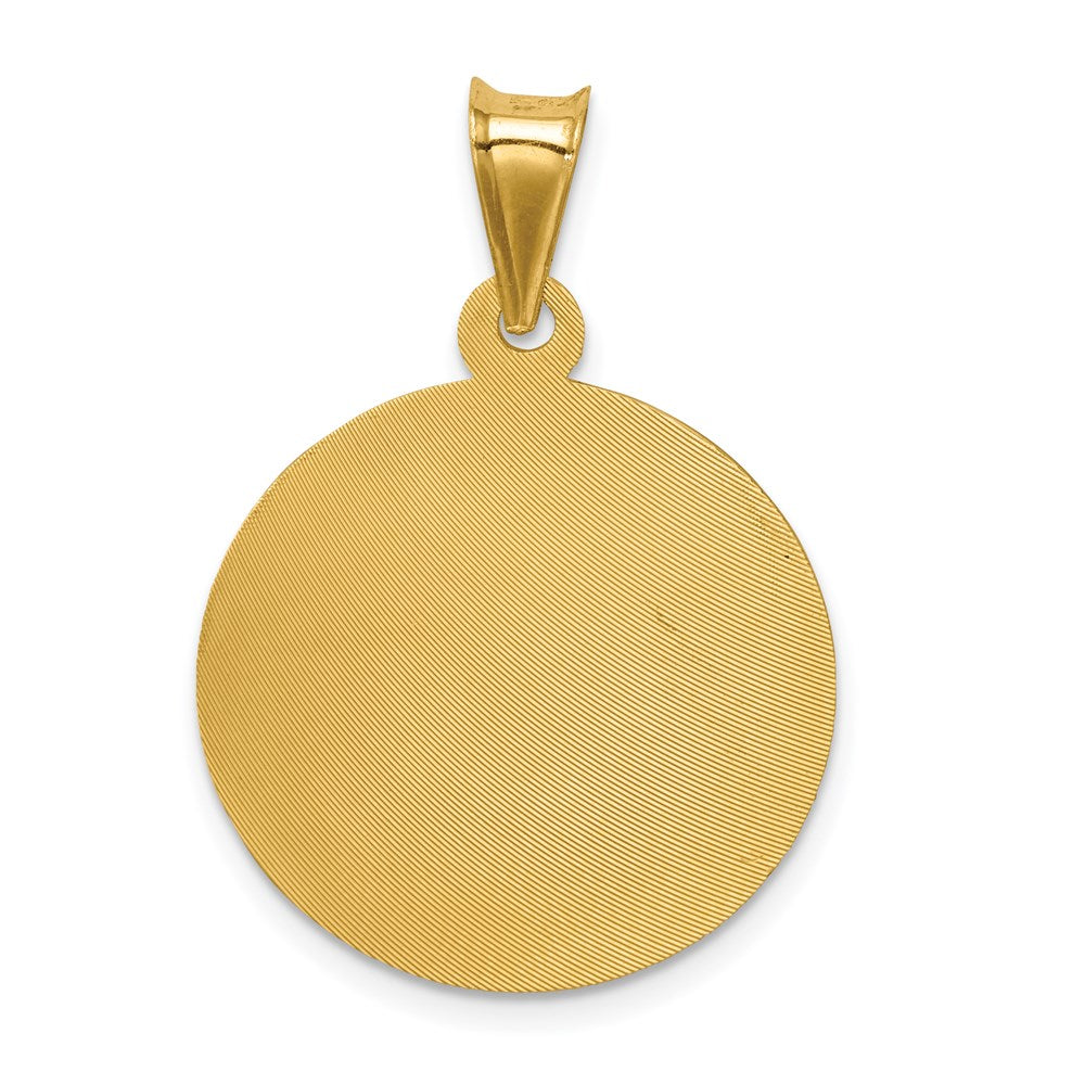 Sagrado-Corazon-Kreisanhänger aus 14K Gelbgold, poliert, diamantiert