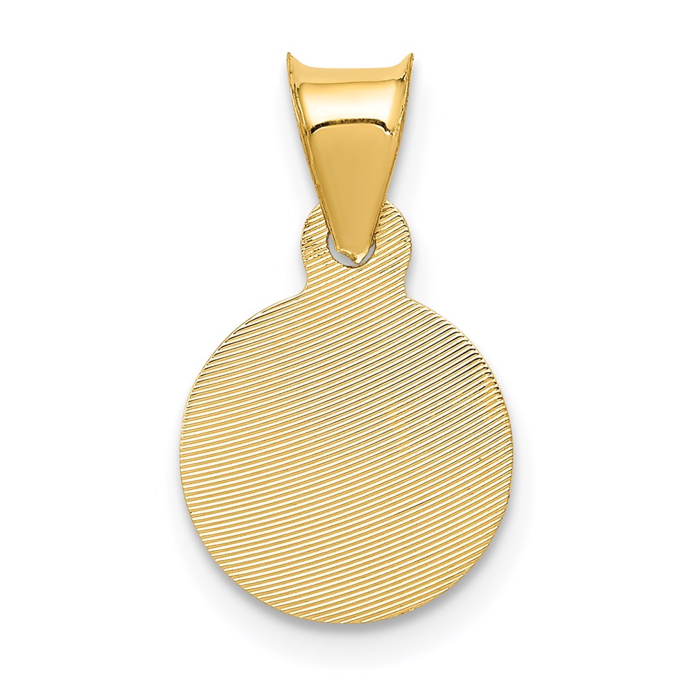 14K Gelb & Rhodium mit Rose und Weiß Diamantiert Sagrado Corazon Anhänger