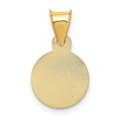 14K Gelb & Rhodium mit Rose und Weiß Diamantiert Sagrado Corazon Anhänger