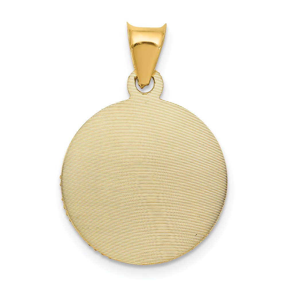 14K Gelb- und Rhodium-Gold mit Rosé- und Weiß-Rhodium, diamantiert, Sagrado-Corazon-Anhänger