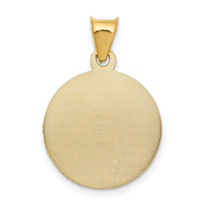 14K Gelb- und Rhodium-Gold mit Rosé- und Weiß-Rhodium, diamantiert, Sagrado-Corazon-Anhänger
