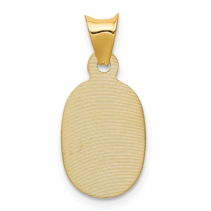 14K Gelbgold Poliert Diamantiert Corpus Oval Anhänger