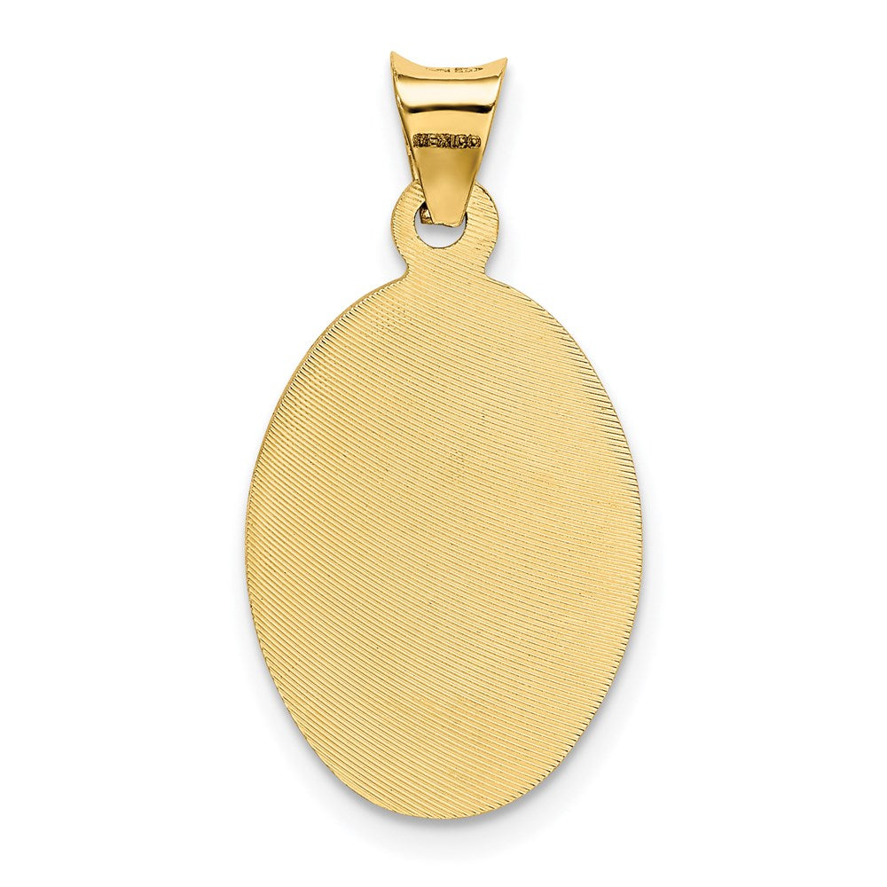 14K Gelbgold Poliert Diamantiert Corpus Oval Anhänger