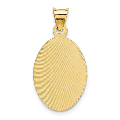 14K Gelbgold Poliert Diamantiert Corpus Oval Anhänger